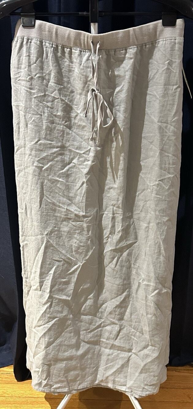 NWT Max Studio Linen Gray Maxi Skirt Women's size L